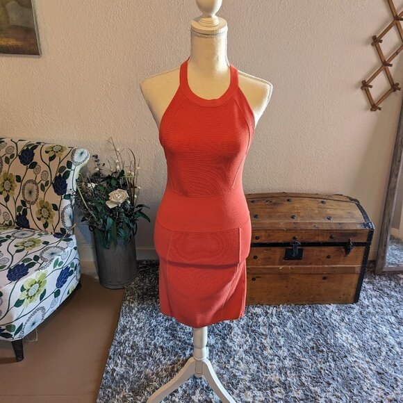 Parker Coral Mini Bodycon Dress, Size Medium - Picture 1 of 2